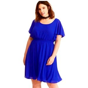 Torrid vibrant blue chiffon dress 3X